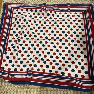 Red and blue 53” square table cover